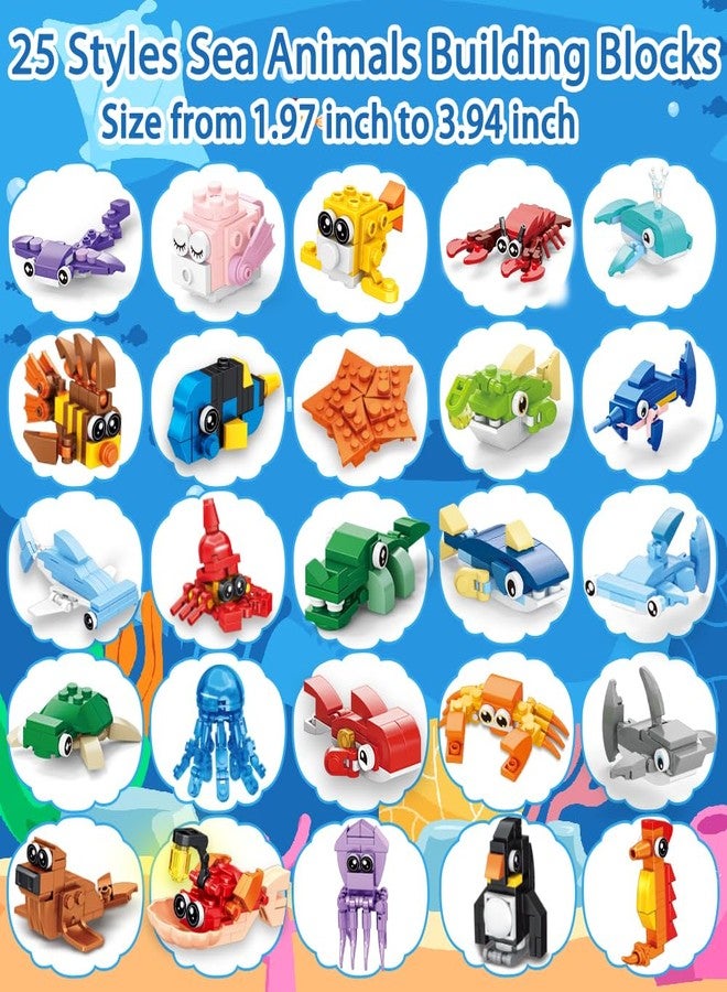 DULEFUN 25pcs Party Favors for Kids, Valentine Easter Building Blocks Bricks Toys Sea Marine Animals for Classroom Prizes Goodie Bag Fillers Halloween Christmas Birthday Gift for Boys Girls Ages 6+ - Image 2